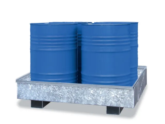 Opvangbak Staal Bxdxh 1325X1320X250Mm Voor 4X200L Vaten Verzinkt