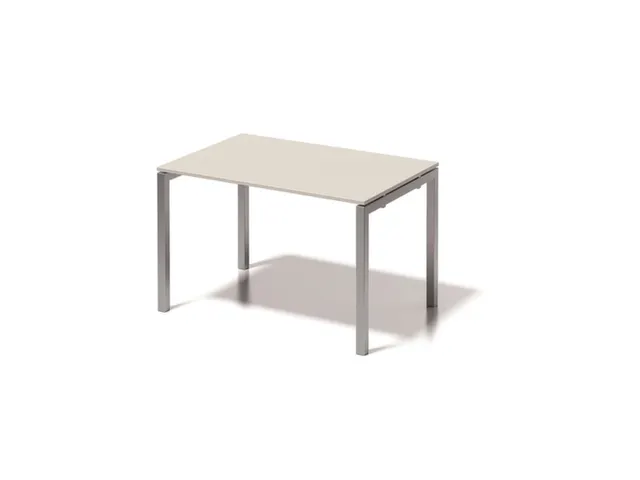 bureau HxBxD 740x1200x800mm blad grijswit 4-voeten zilverkleurig