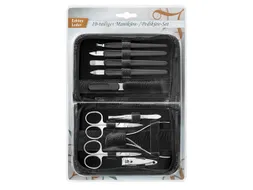 Manicureset Clauss 10-delig in zwart lederen etui relatiegeschenk