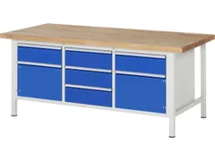 werkbank,HxBxD 840-1040x2000x900mm,beukblad,draagverm. 1250kg,4voeten