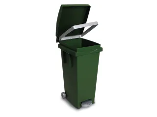 Pedaalemmers Kunststof 80 Liter 790x370x510mm Verrijdbaar Groen - 1