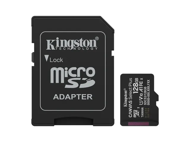 128GB microSDXC Canvas Select Plus Gen3 150MB/s A1 kaart + adapter