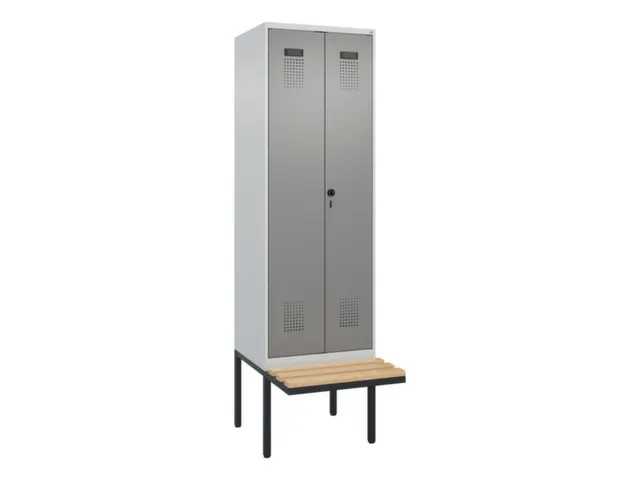 locker met bank,voor scheiding van kleding,HxBxD 2120x600x815mm,2vak