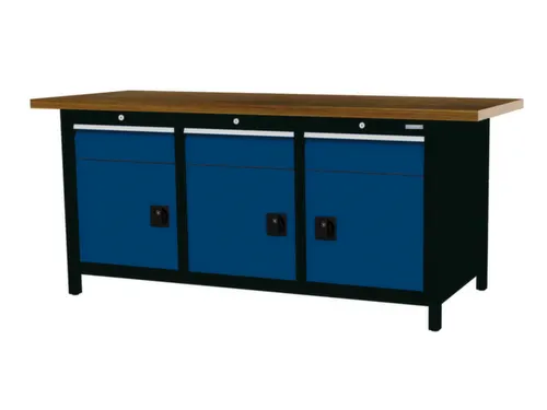 werkbank,HxBxD 860x2000x750mm,onderstel RAL9005,fronten RAL5010