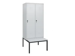 locker met bank,HxBxD 1950x800x815mm,2vak,vak B 400mm,draaigrendel