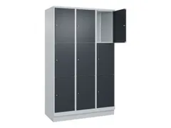 lockerkast,HxBxD 1950x1200x500mm,3x3vakken,vak B 400mm,cil.-slot