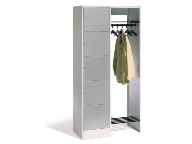 locker met kapstok,HxBxD 1950x960x480mm,romp RAL7035,front RAL7035