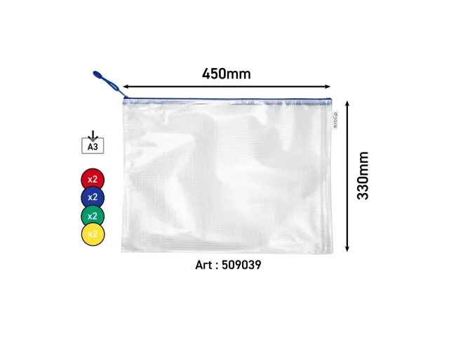 Opbergtas Djois met rits A3 assorti