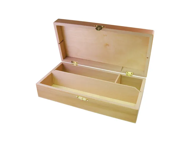 Tekendoos 27x15x8cm 3 vakken beukenhout