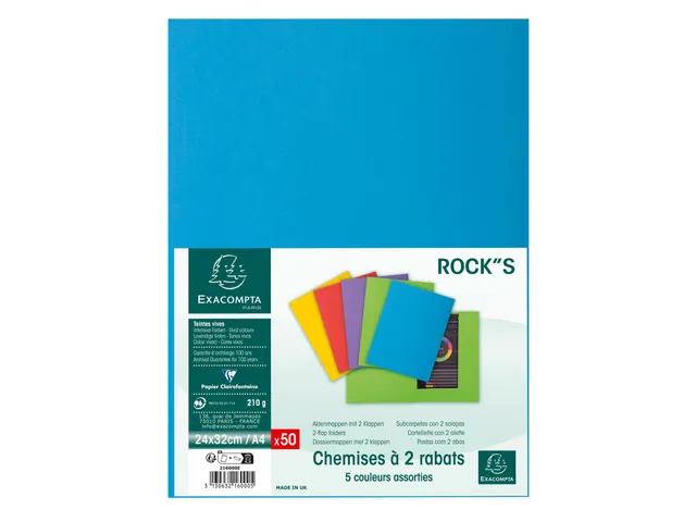 Dossiermapp met 2 kleppen ROCK''S 220 24x32cm 50 Stuks