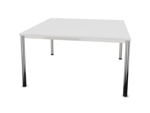 vergadertafel HxBxD 74x140x140cm vierkant 4voeten verchroomd Bl-wit