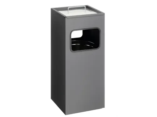 Metalen Afvalbak 17 Liter Met Asbak Antraciet