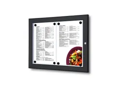 Menuvitrine Vergrendelbaar Outdoor Zwart 2xA4