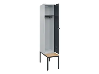 locker met bank,HxBxD 2120x400x815mm,1vak,vak B 400mm,draaigrendel - 2
