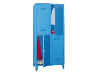 dubbeldekse locker,HxBxD 1850x800x500mm,2x2vak.,RAL7035,front RAL5010 - 1