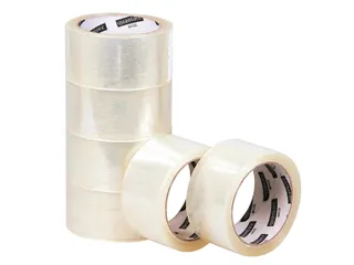 Verpakkingstape Quantore 50mmx60m PP transparant 6 Rol - 1