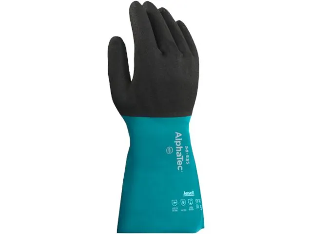 Handschoen Alphatec 58-535W Antraciet Groen Volledig Gecoat Maat 9