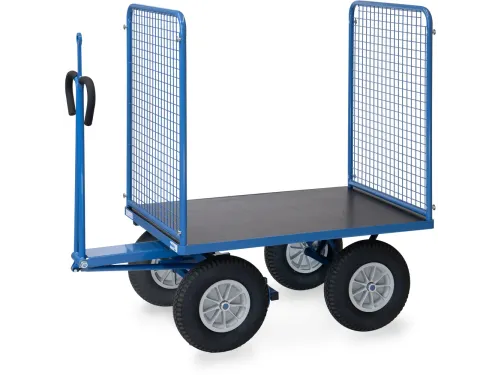 Handtrekwagen 6444PZ 750kg 1135x795mm draadgaas polyurethaan trekoog