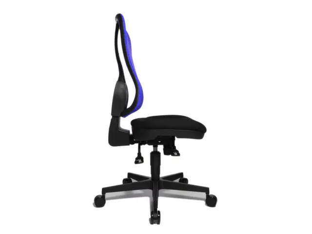Siège Bureau Pivotant Assise Noir Dossier Maille Bleu