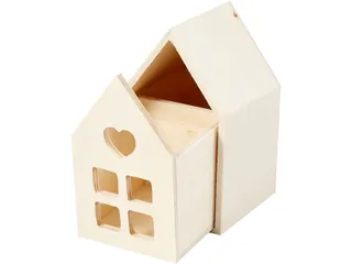 Huis met lade Creativ Company 10.8x6.8 cm hout - 5