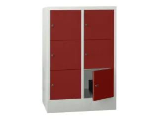 lockerkast,HxBxD 1187x800x500mm,2x3vakken,RAL7035,front RAL3000 - 2