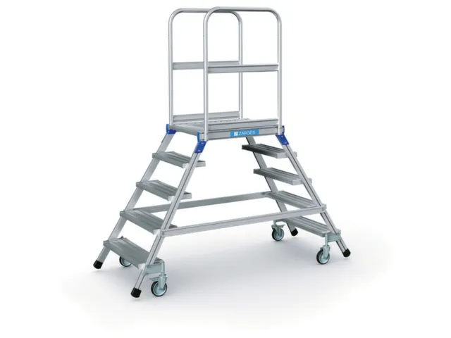 Escalier Mobile Aluminium Estrade Hxlxp 1200x600x800 mm 2x5marches En