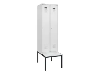 locker met bank,HxBxD 2120x600x815mm,2vak,vak B 300mm,cilinderslot - 2