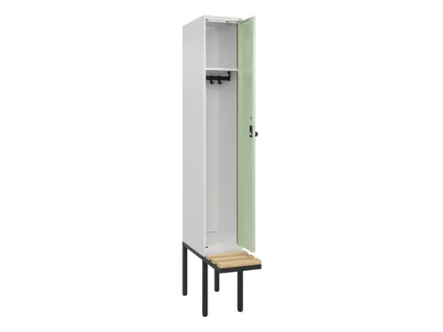 locker met bank,HxBxD 2120x300x815mm,1vak,vak B 300mm,draaigrendel