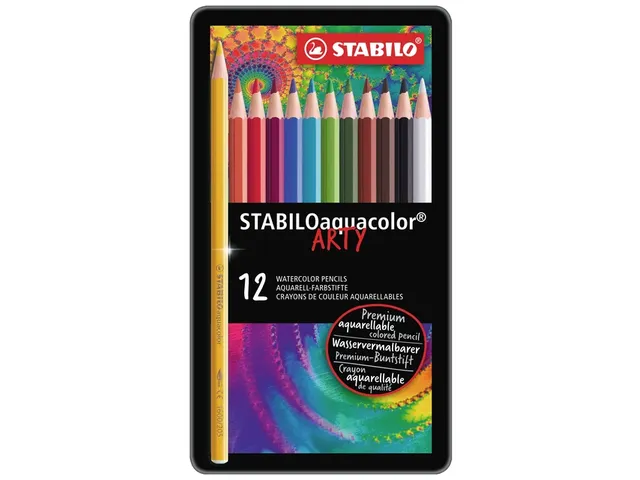 Crayon de couleur STABILO 1612 Aquacolor assorti boîte 12 pièces