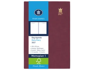 Agenda 2027 Ryam Memoplan 1 Mundior 1dag/1pagina bordeaux - 1