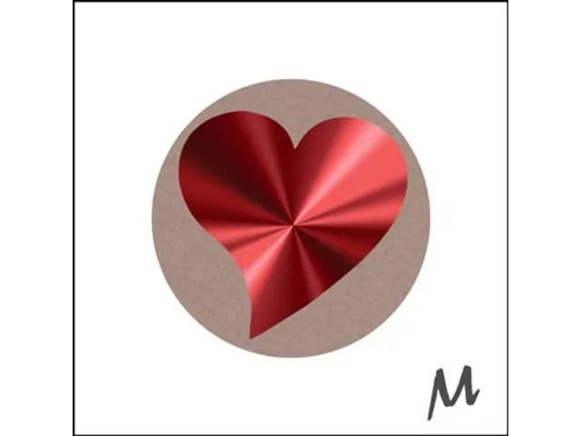 Etiket diameter 39 mm 500 stuks kraft Love hartje