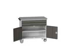 gereedschapswagen 980x1050x600mm linoleum 2 laden+kast RAL7035+RAL7016