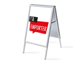 Stoepbord A1 complete set met print "A Emporter" Wit - 1