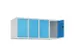 opzetkast,v. locker,4vak.,vak B 300mm,HxBxD 500x1200x500mm,vleugeldeur