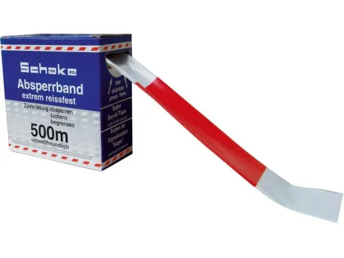 afzettape,band LxB 500mx80mm,rood/wit