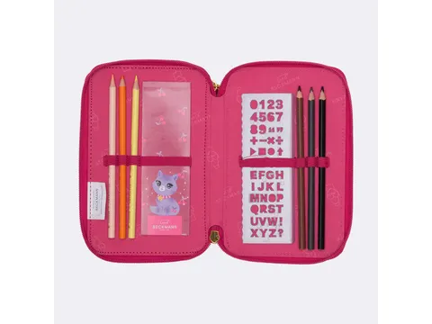 Etui Beckmann gevuld 3-laags 27 dlg Cherry red Inhoud: 2x jumbo potloo