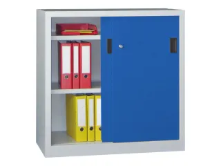Schuifdeurkast Hxbxd 1000x1000x500mm 2 Oh Ral7035 Front Ral5010 - 1