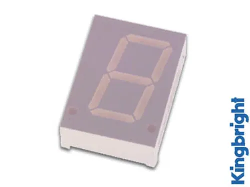 1-Digit Display 20mm Gemeenschappelijke Anode Geel