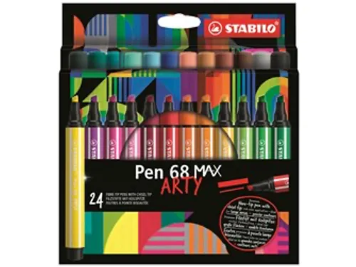 Viltstift STABILO Pen 68 Max Arty assorti etui à 24 stuks
