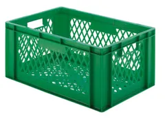 Euronorm-stapelbak 51l 270x600x400mm Wanden/bodem Opengewerkt Groen