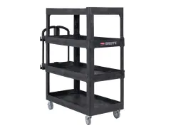 Rubbermaid BRUTE Heavy-Duty Werkwagen Groot 4 Schappen Zwart