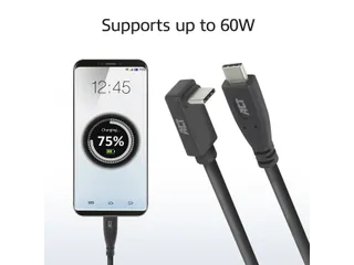 Kabel ACT USB-C standaard naar USB-C hoek boven/beneden 10Gbps 2m - 10