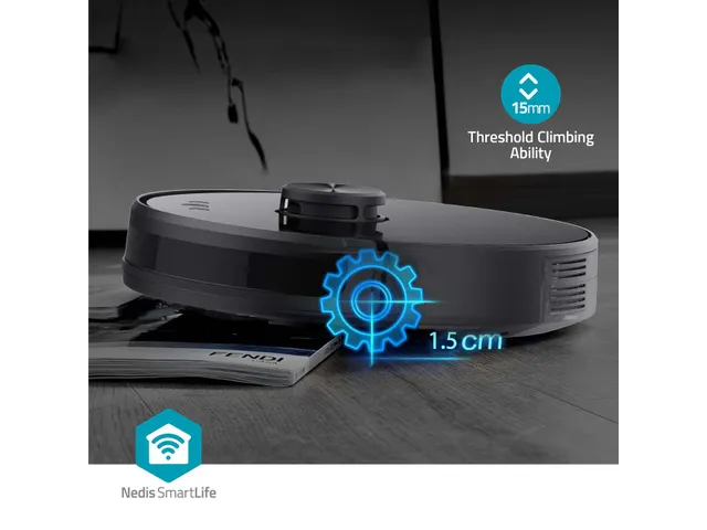 Robotstofzuiger Nedis wifi laser 3-in-1 zwart