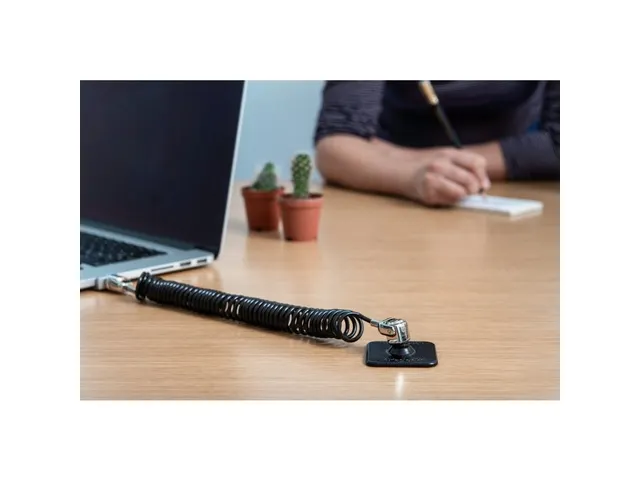 Compulocks Dual Head Coiled Cable Keyed Lock, 2 clés, Acier galvanis