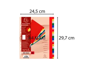 Bedrukte tabbladen alfabetisch PP 12/100ste 20-delig A4 Maxi Assorti - 2