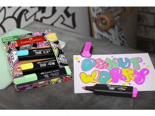 Markeerstiften Faber-Castell 46 Graffiti 4 stuks in karton etui - 5