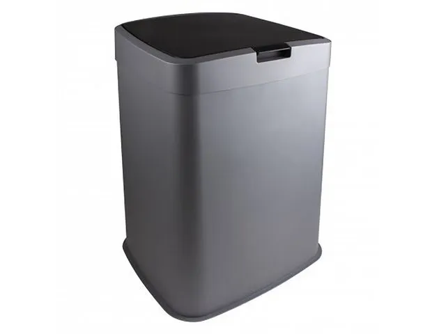 Staples Choice Afvalbak, 70 liter, Grijs, Zwart