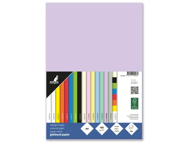Papier Kangaro A4 160 grams pastel lila pak 50 vel