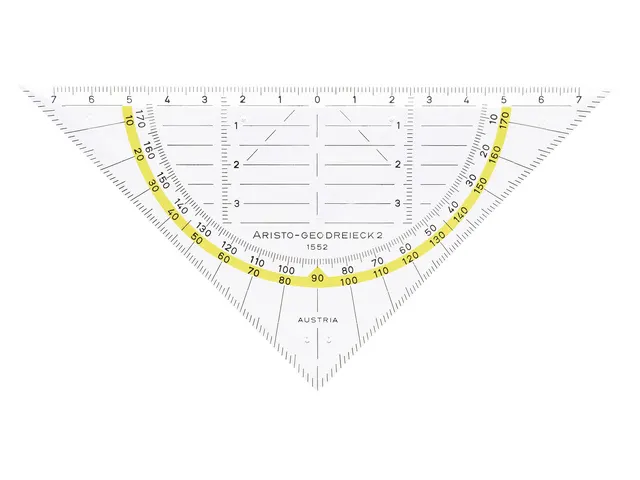 Equerre Géométrique 1552 160mm Tranparent Avec Bande Jaune