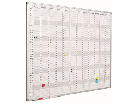 Verticale Jaarplanner Magnetisch 90x120cm Duits Softline profiel 8mm